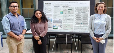 Photos for newsletterEWD 5.jpg Young Scholar Rinad Bin-Mahfoudh with her mentor Post Doc Santiago Salas and Professor Jennifer Dunn at Northwestern.