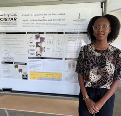 Photos for newsletterEWD 18.jpg Arianna Adkisson, an REU student from Norfolk State University, conducted research in Professor Jeff Miller’s lab